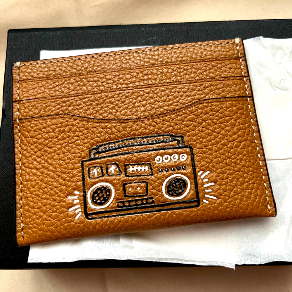 *NEW* Coach x Keith Haring leather card holder wallet